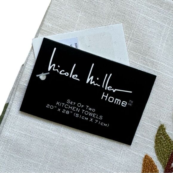 Nicole Miller Home Tankful Grateful Blessed Set Plaid Dishtowels 100% Cotton NWT - Picture 4 of 6